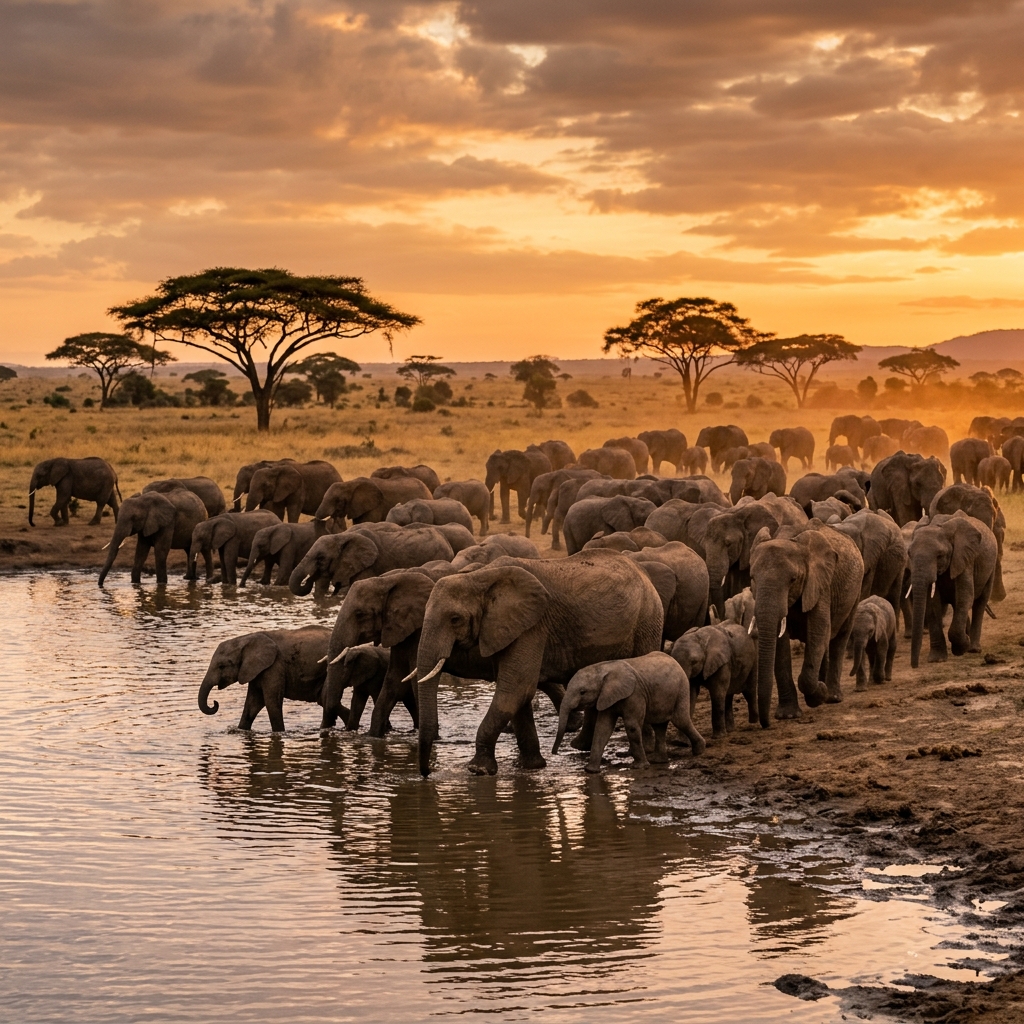 Elephant Family at Amboseli